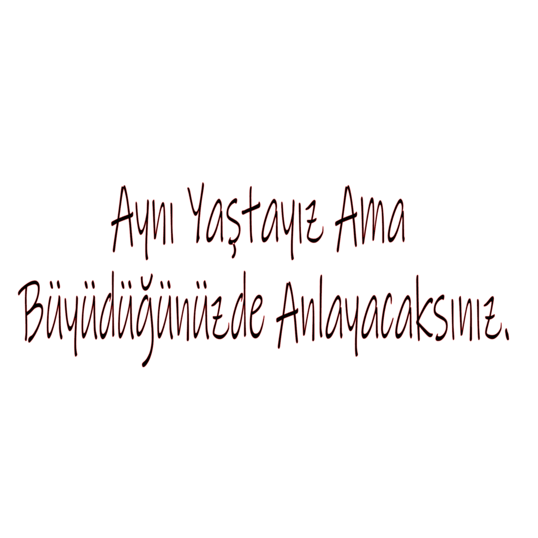 AYNI YASDAYIZ AMA BÜYÜDÜGÜNÜZDE ANLAYACAKSINIZ (5cmx30cm) - carstickz