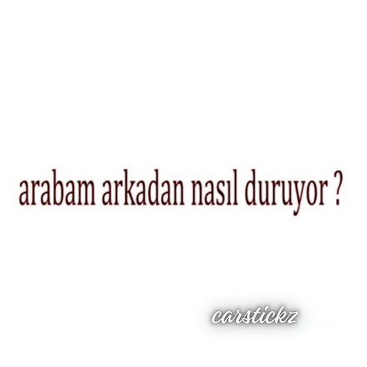 ARABAM ARKADAN NASIL DURUYOR ? (3cmx30cm) - carstickz