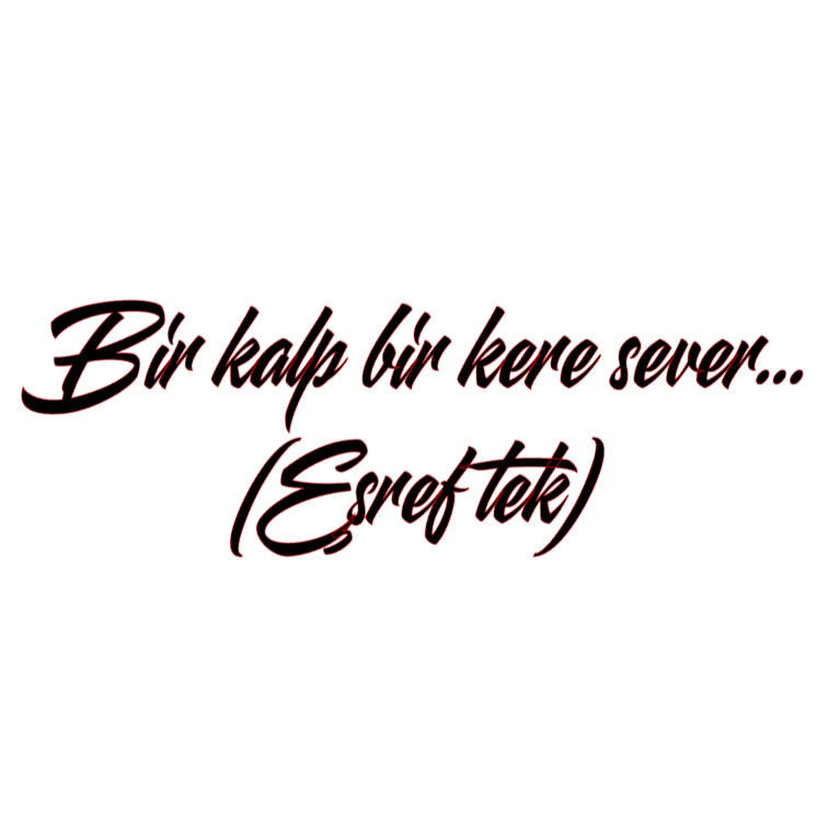 BIR KALP BIR KERE SEVER... ESREF TEK (5cmx30cm) - carstickz