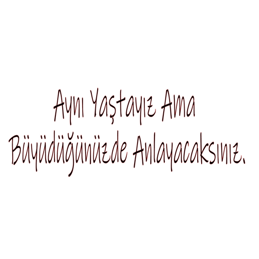 AYNI YASDAYIZ AMA BÜYÜDÜGÜNÜZDE ANLAYACAKSINIZ (5cmx30cm) - carstickz