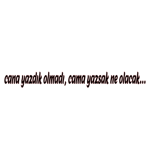 CANA YAZDIK OLMADI, CAMA YAZSAK NE OLACAK... (2cmx30cm) - carstickz